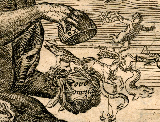 Animals emerging from an egg